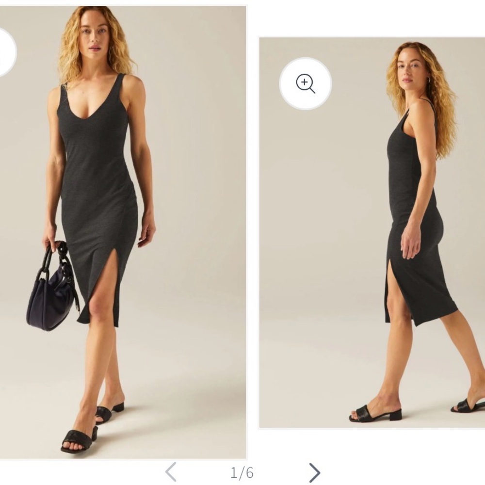 BEYOND YOGA Spacedye Inspire Midi Dress With Soft Stretch Comfort NWT